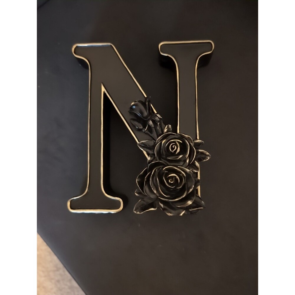 Letter “N” Wall Hanging Decor, Black And Gold